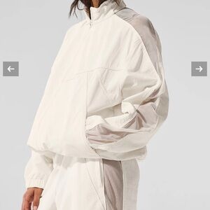 Alo XS Origin Full Zip Track Jacket Ivory